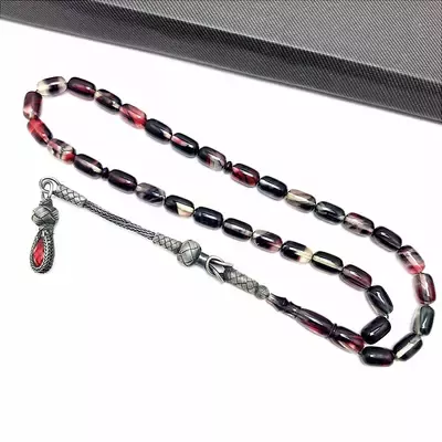 Kapsül Kesim Vişne Şeffaf Hareli Ateş Kehribar Tesbih
